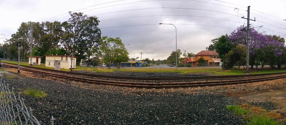 Looking from Simpson Street over towards the Beerwah Pumphouse and Beerwah Hotel 2014