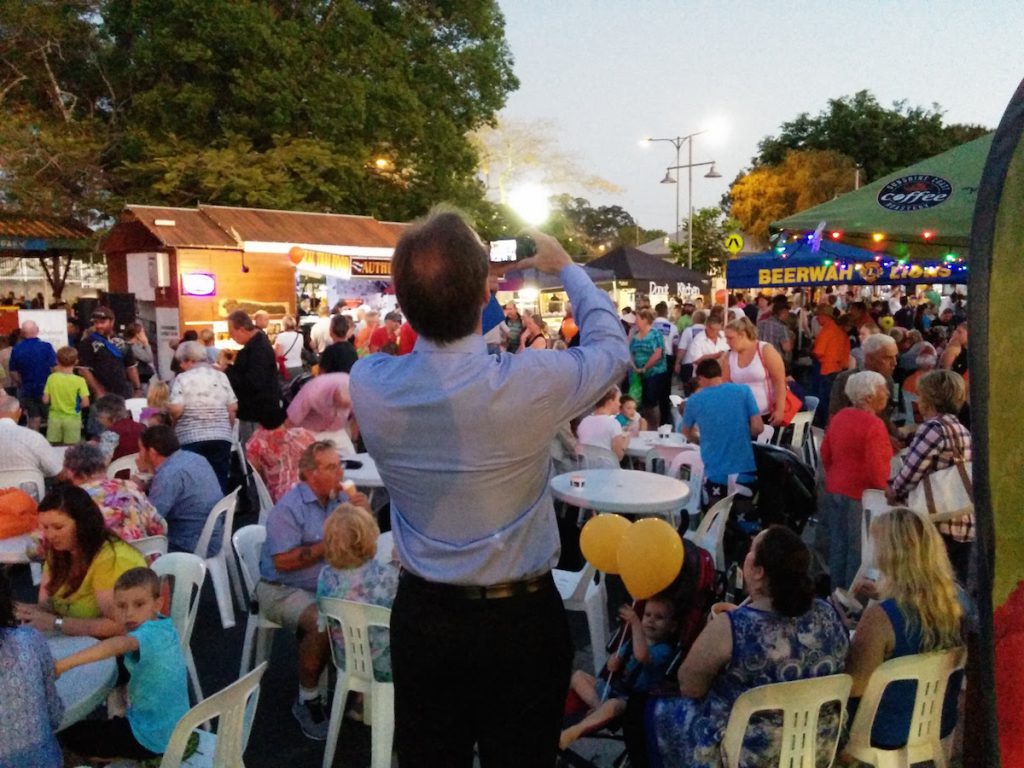 Cr Rick Baberowski at Beerwah Street Party 2015 - Beerwahs Favorite Counciler