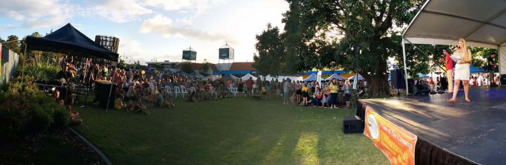 The Crowd at the Main Stage Beerwah Street Party 2015