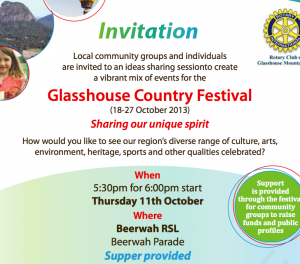 Local community groups and individuals are invited to an ideas sharing sessionto create a vibrant mix of events for the