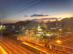 Beerwah Town and Mountains from The Railway Bridge